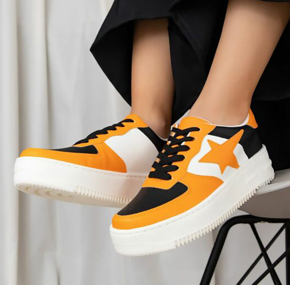 Orange Platform Sneakers