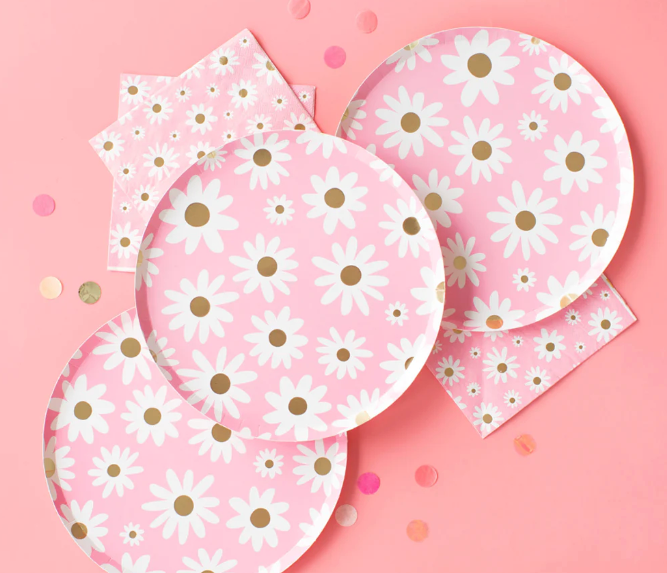 Pink Daisy Plates