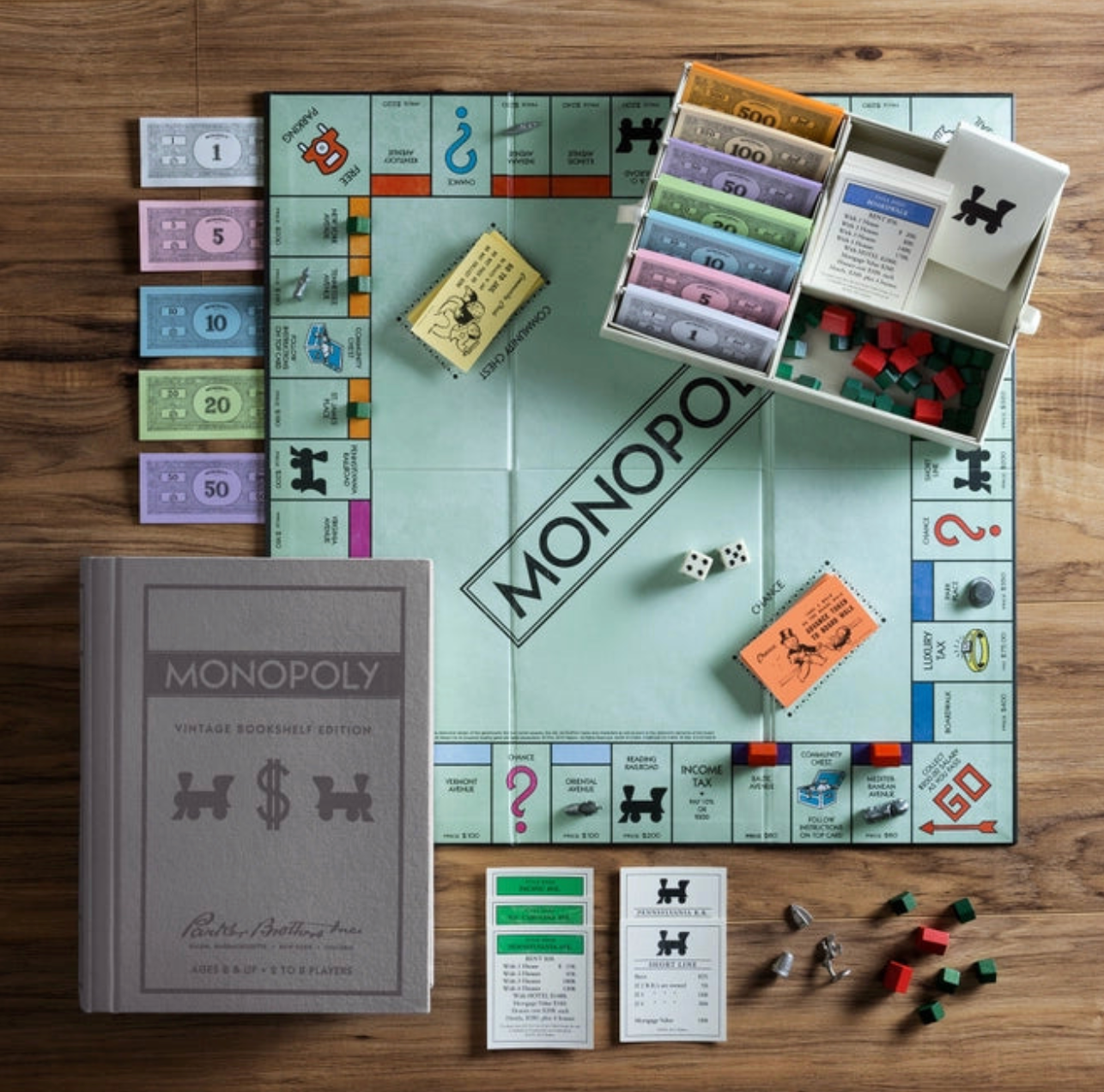 Vintage Monopoly Bookshelf Edition Board Game