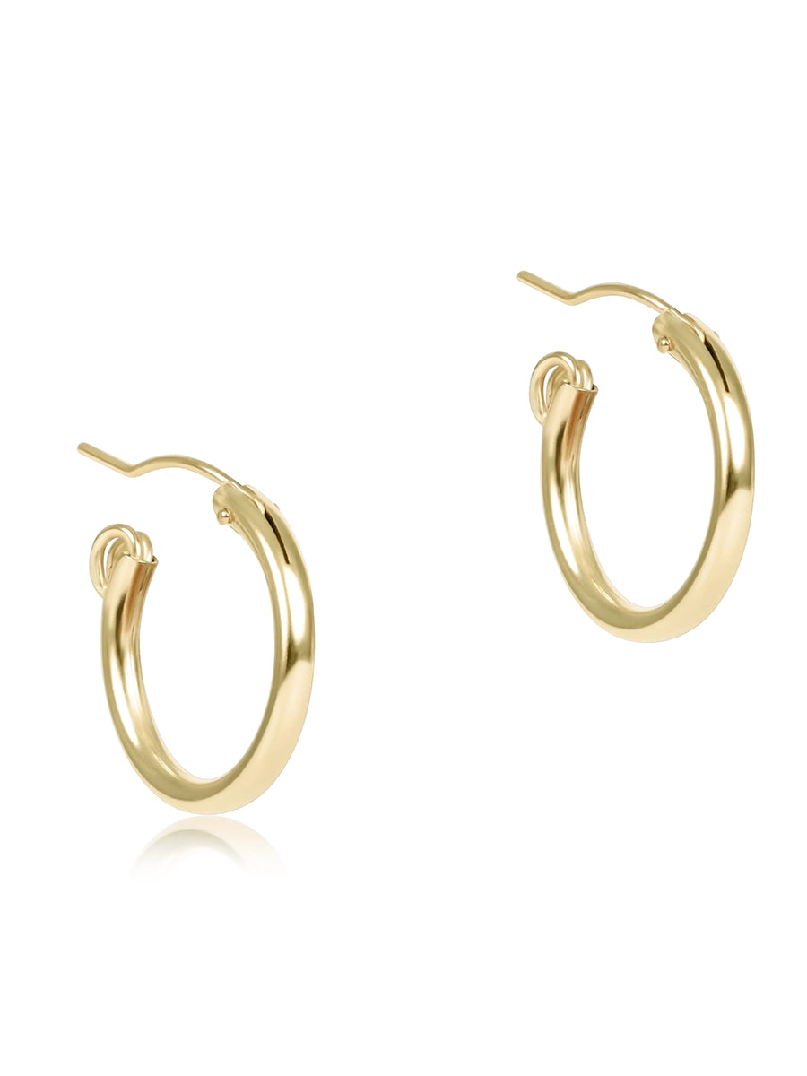 Round Gold 2mm Post Hoops (3 Sizes)