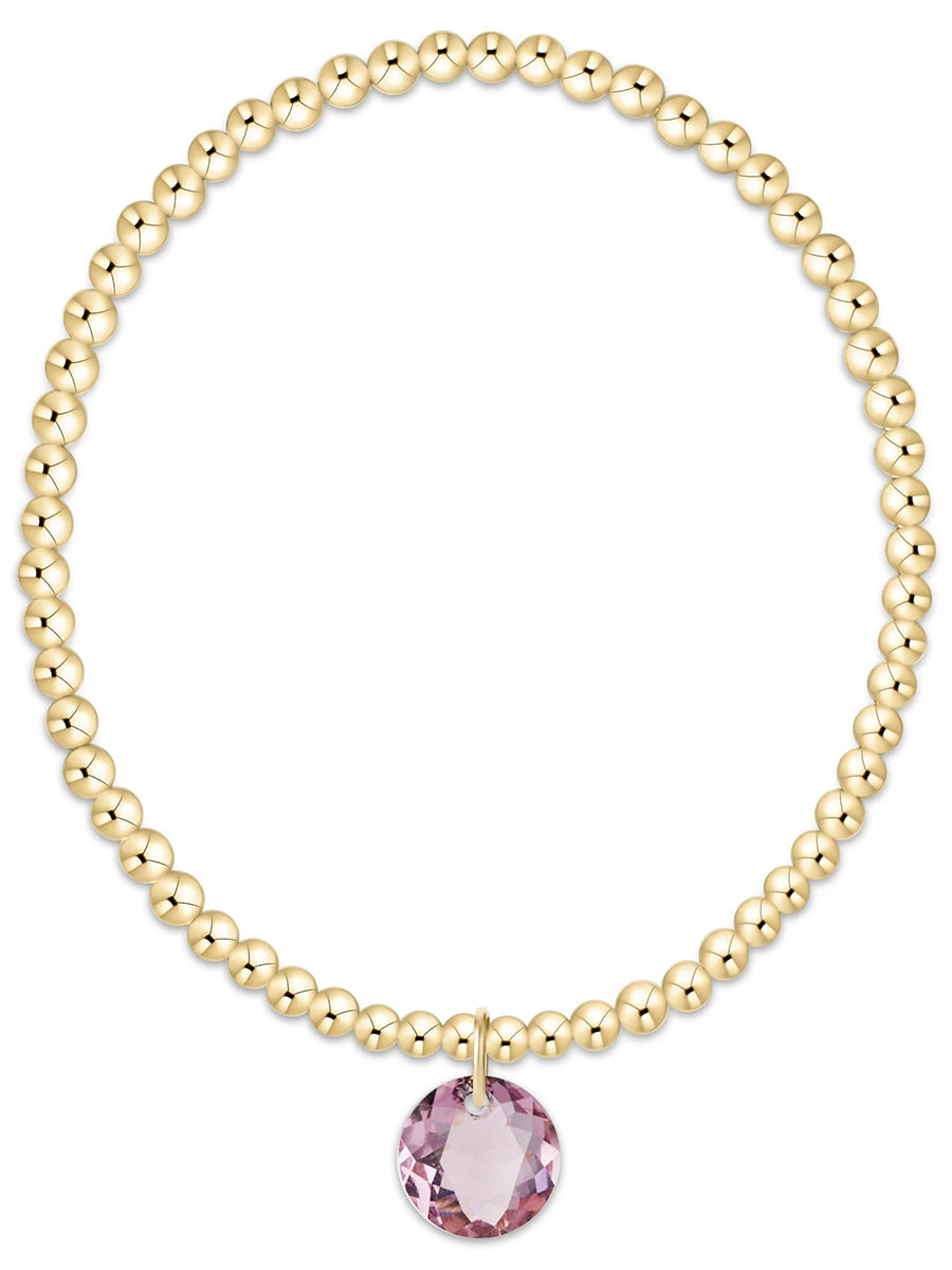 Classic Gold 3mm Bracelet-Reflection Charm (12 Colors)