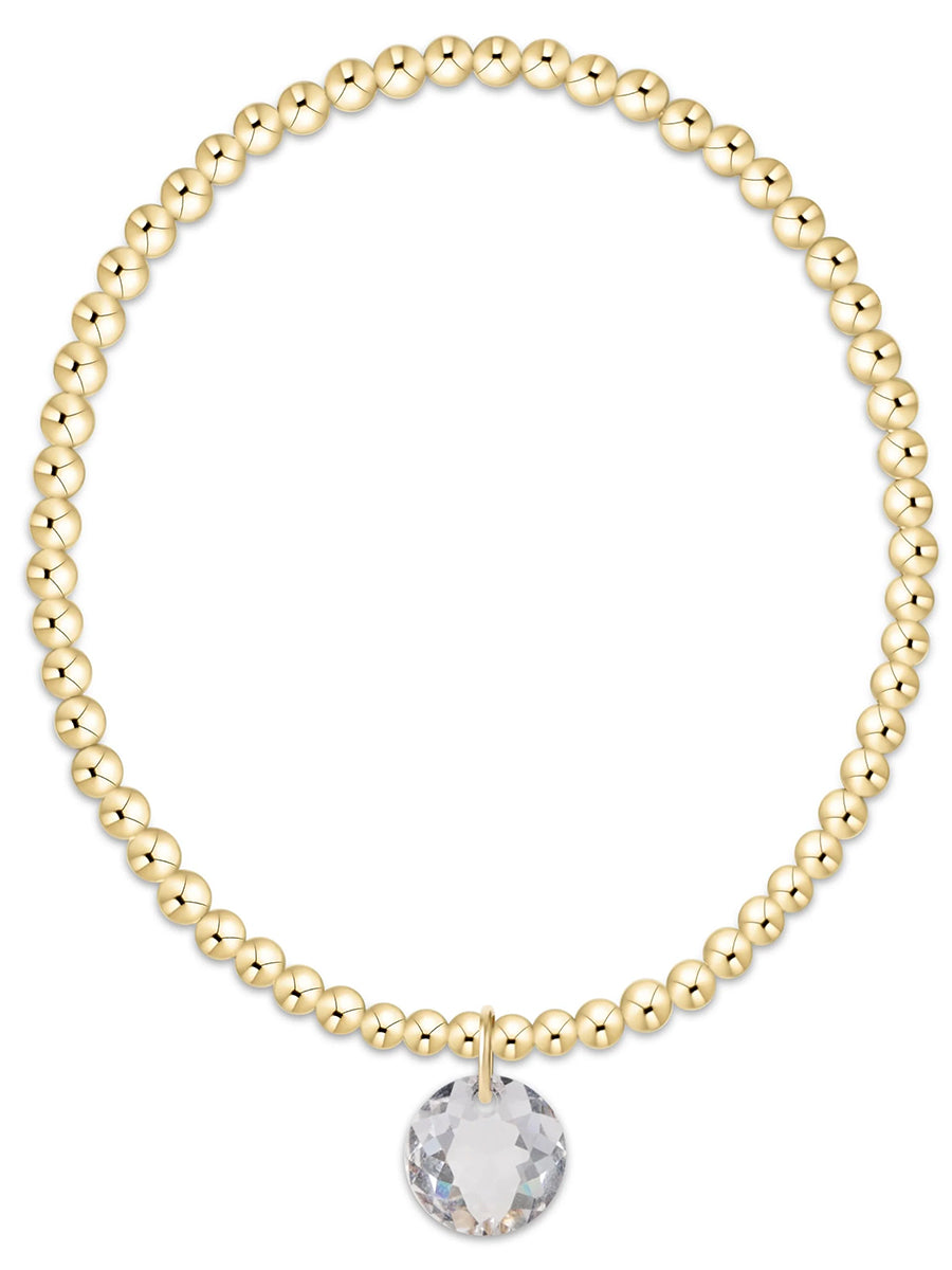 Classic Gold 3mm Bracelet-Reflection Charm (12 Colors)