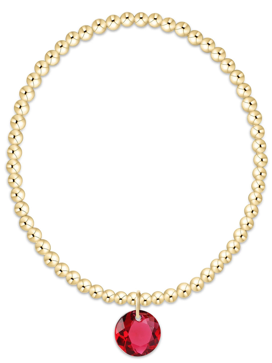 Classic Gold 3mm Bracelet-Reflection Charm (12 Colors)