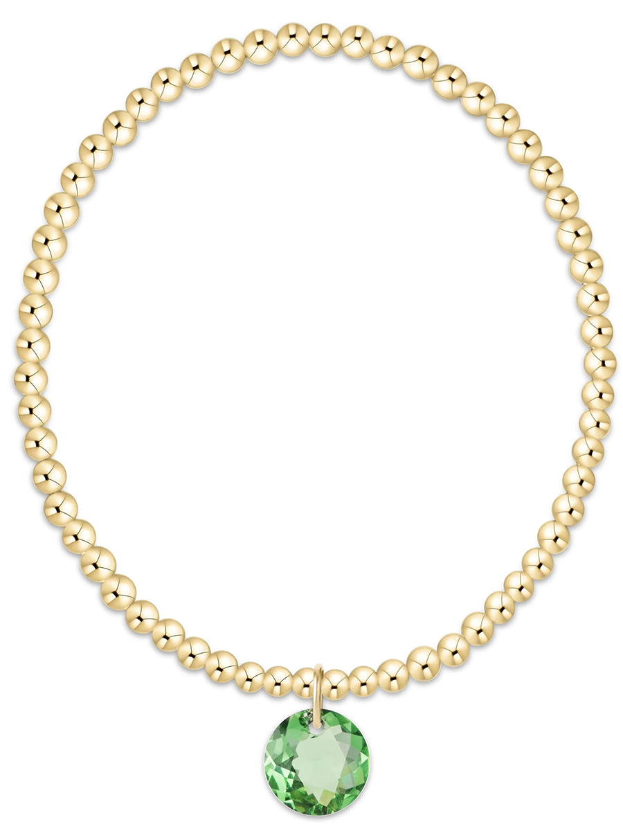 Classic Gold 3mm Bracelet-Reflection Charm (12 Colors)