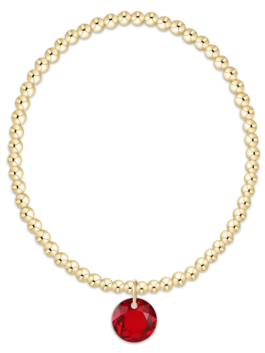 Classic Gold 3mm Bracelet-Reflection Charm (12 Colors)