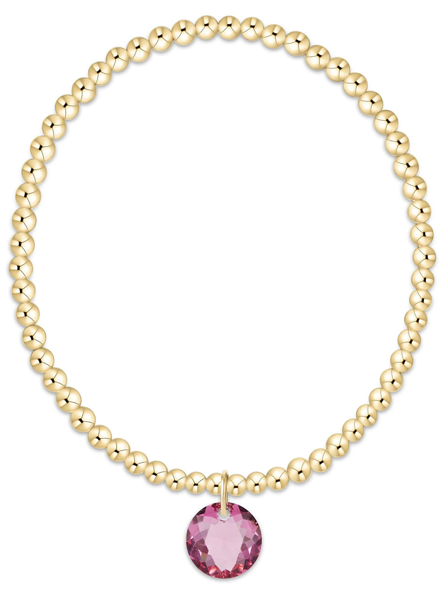 Classic Gold 3mm Bracelet-Reflection Charm (12 Colors)
