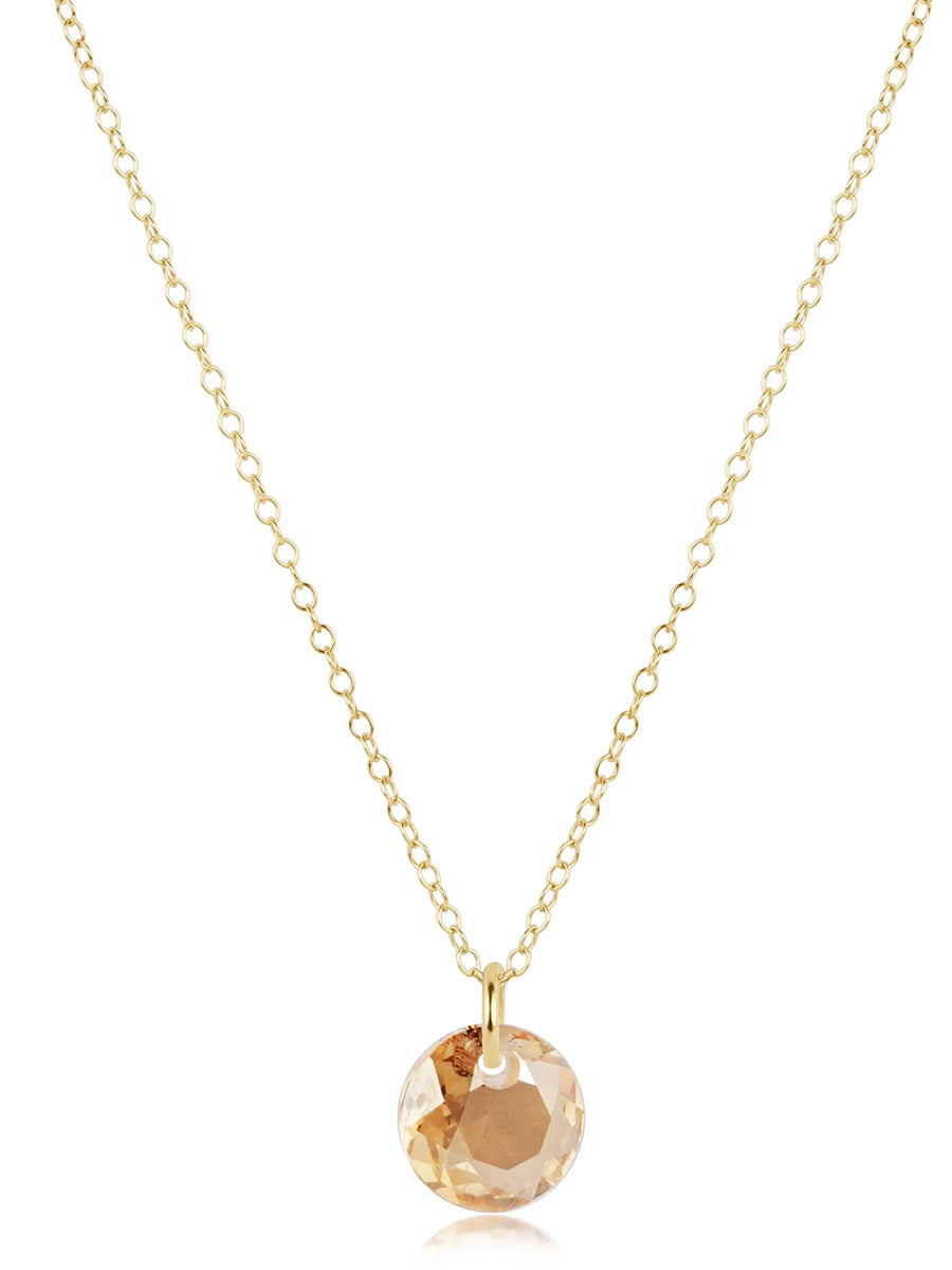 16" Gold Necklace -Small Reflection Charm (12 Colors)
