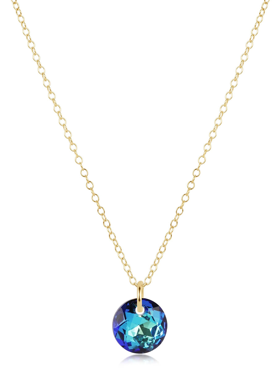 16" Gold Necklace -Small Reflection Charm (12 Colors)