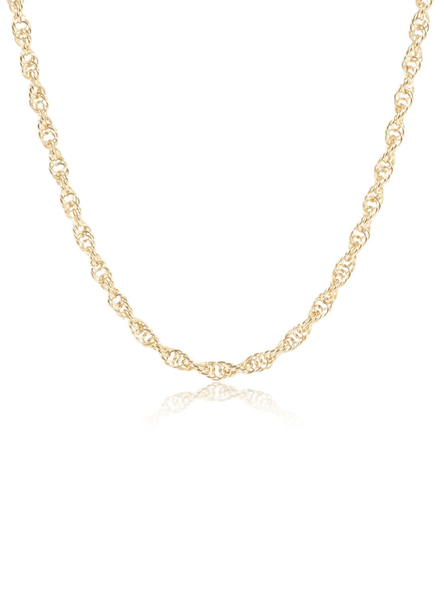 E-Newton Gold Textured Chain Necklace