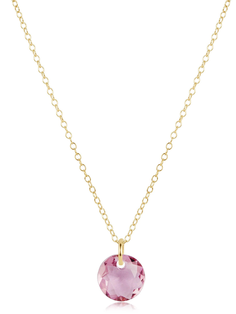 16" Gold Necklace -Small Reflection Charm (12 Colors)