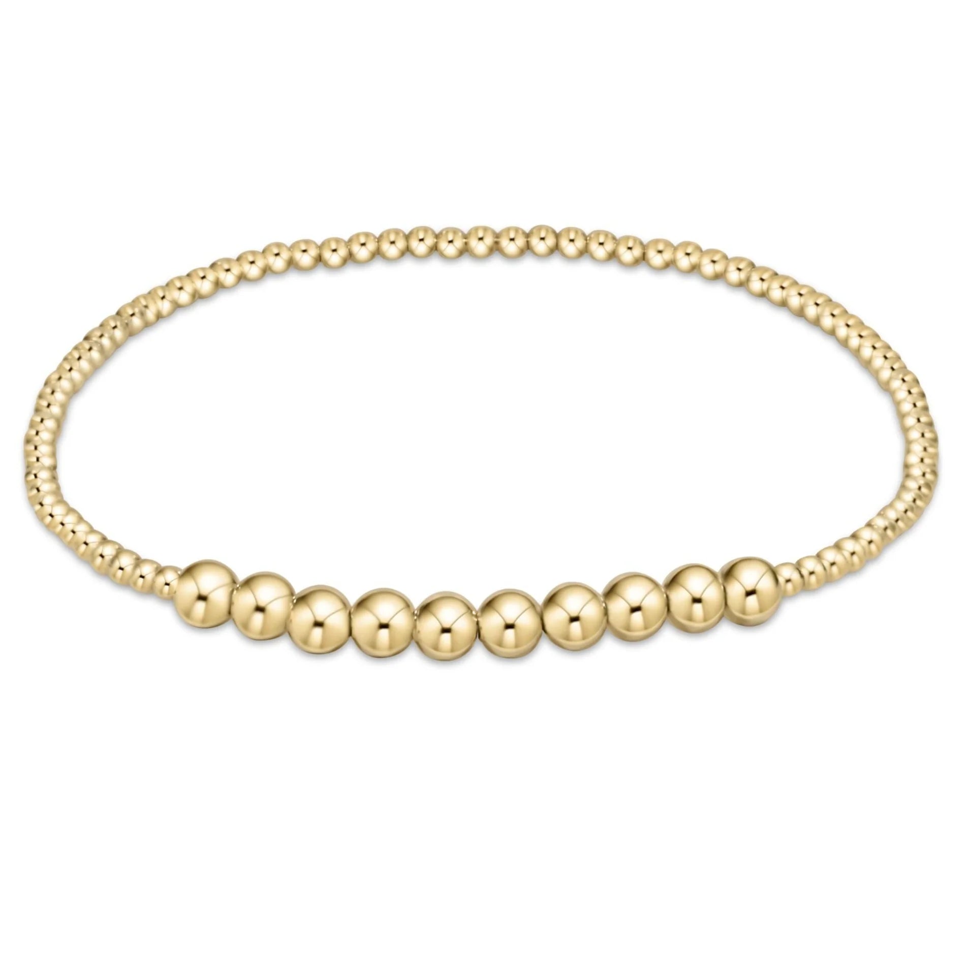 E-Newton Mixed Size Gold Beaded Bracelet