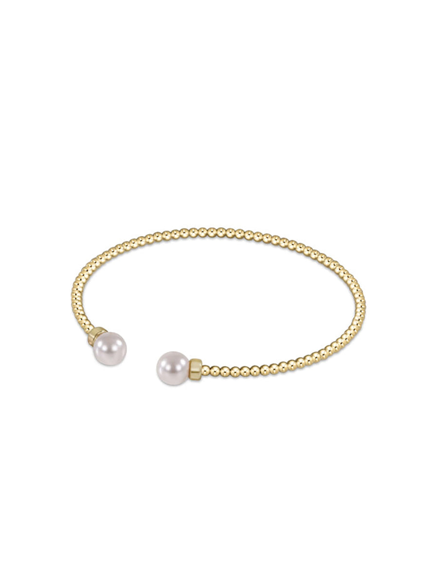 Classic Gold Pearl Cuff Bracelet (2 Sizes)