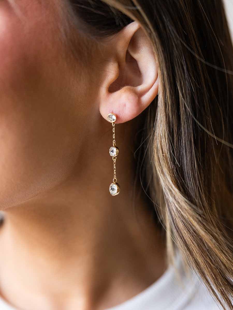 Rhinestone drop earrings