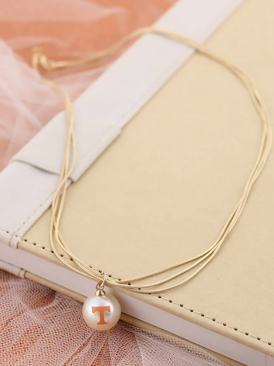 18" Triple Strand Power T Pearl Necklace