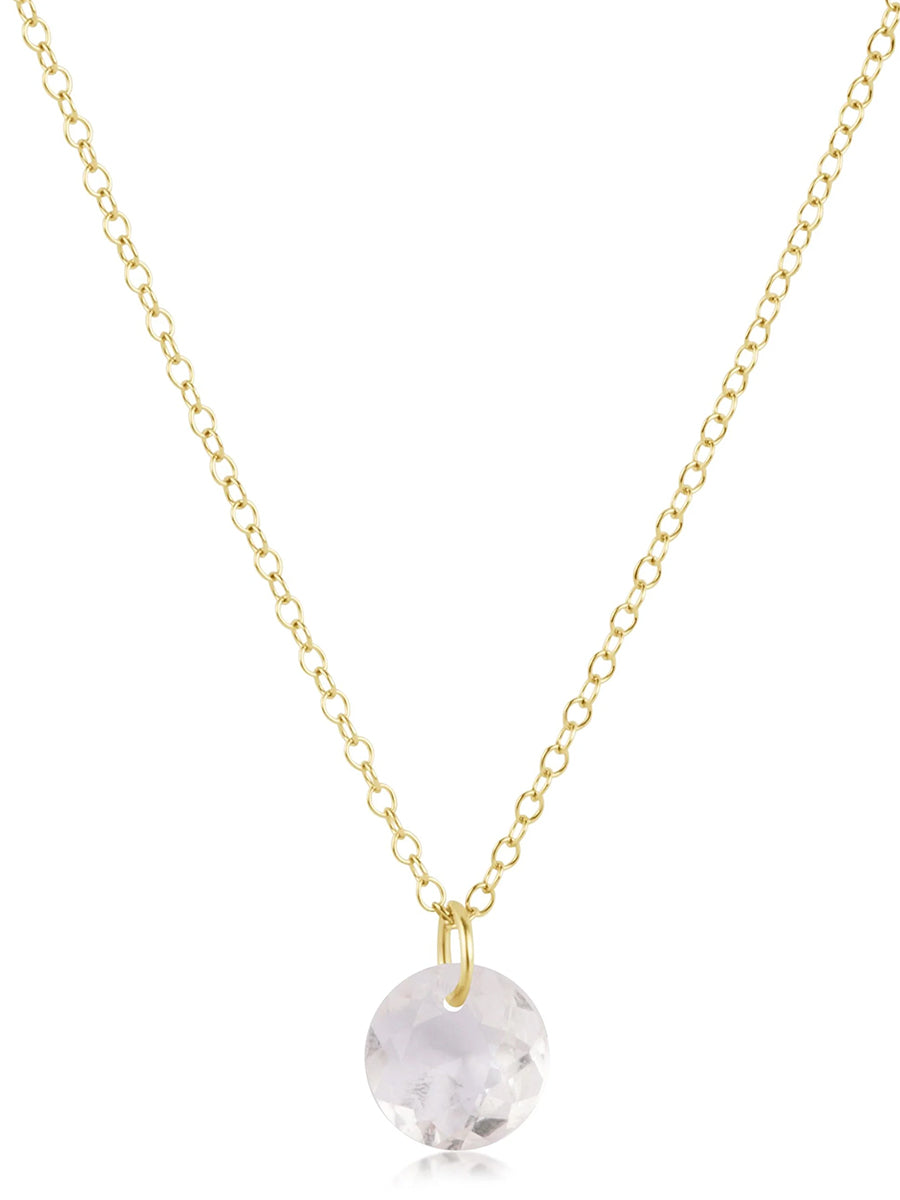 16" Gold Necklace -Small Reflection Charm (12 Colors)