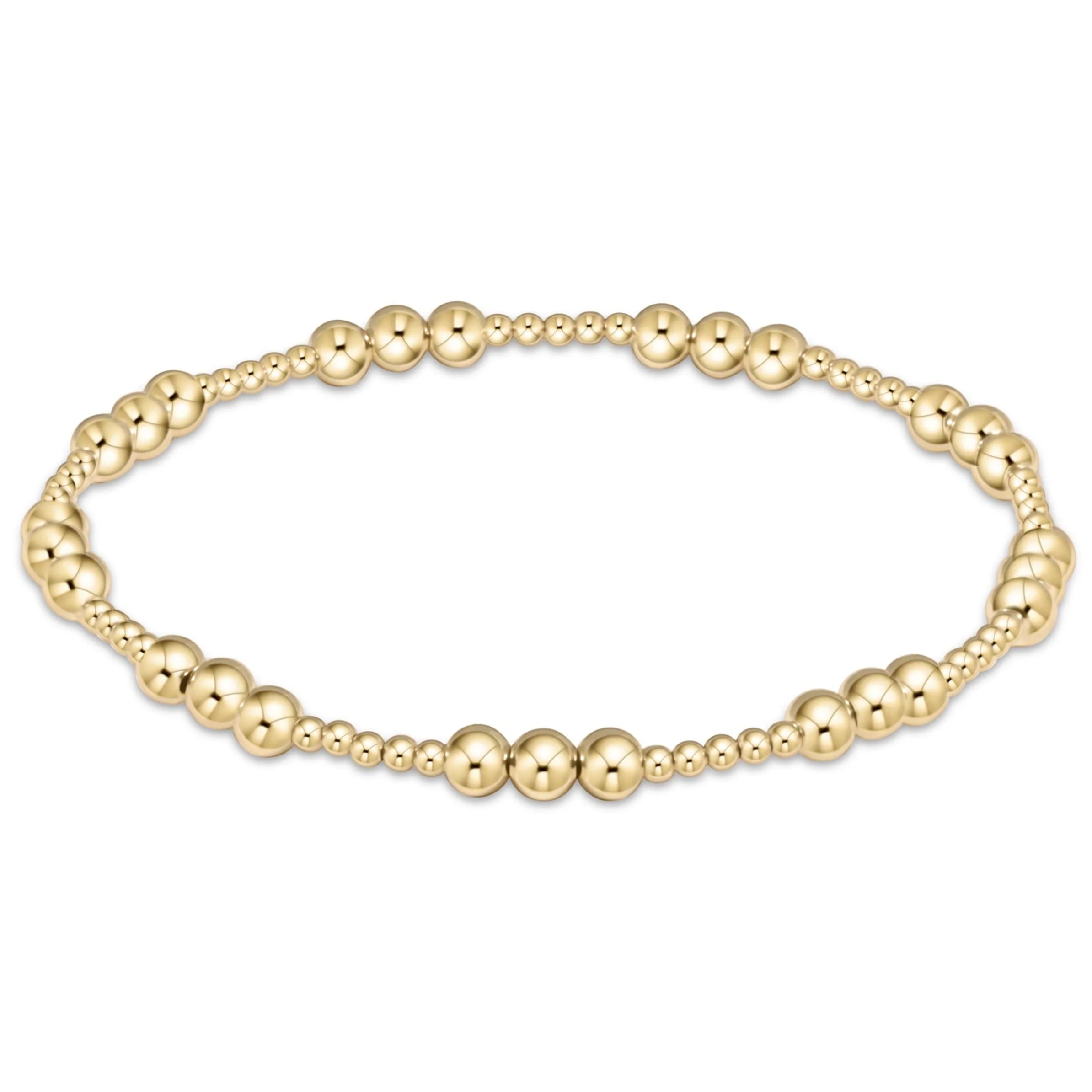 E-Newton Mixed Size Gold Beaded Bracelet
