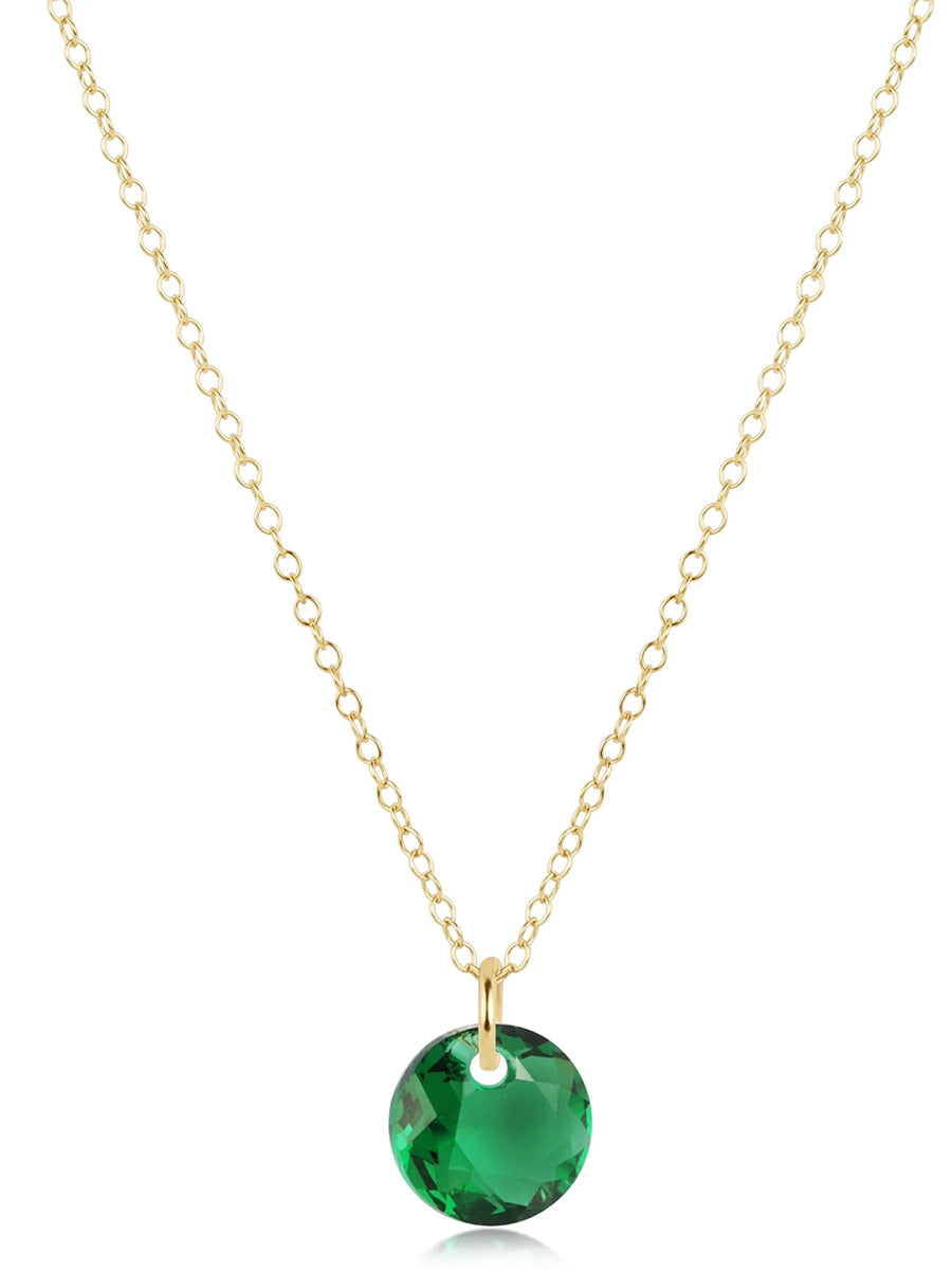 16" Gold Necklace -Small Reflection Charm (12 Colors)