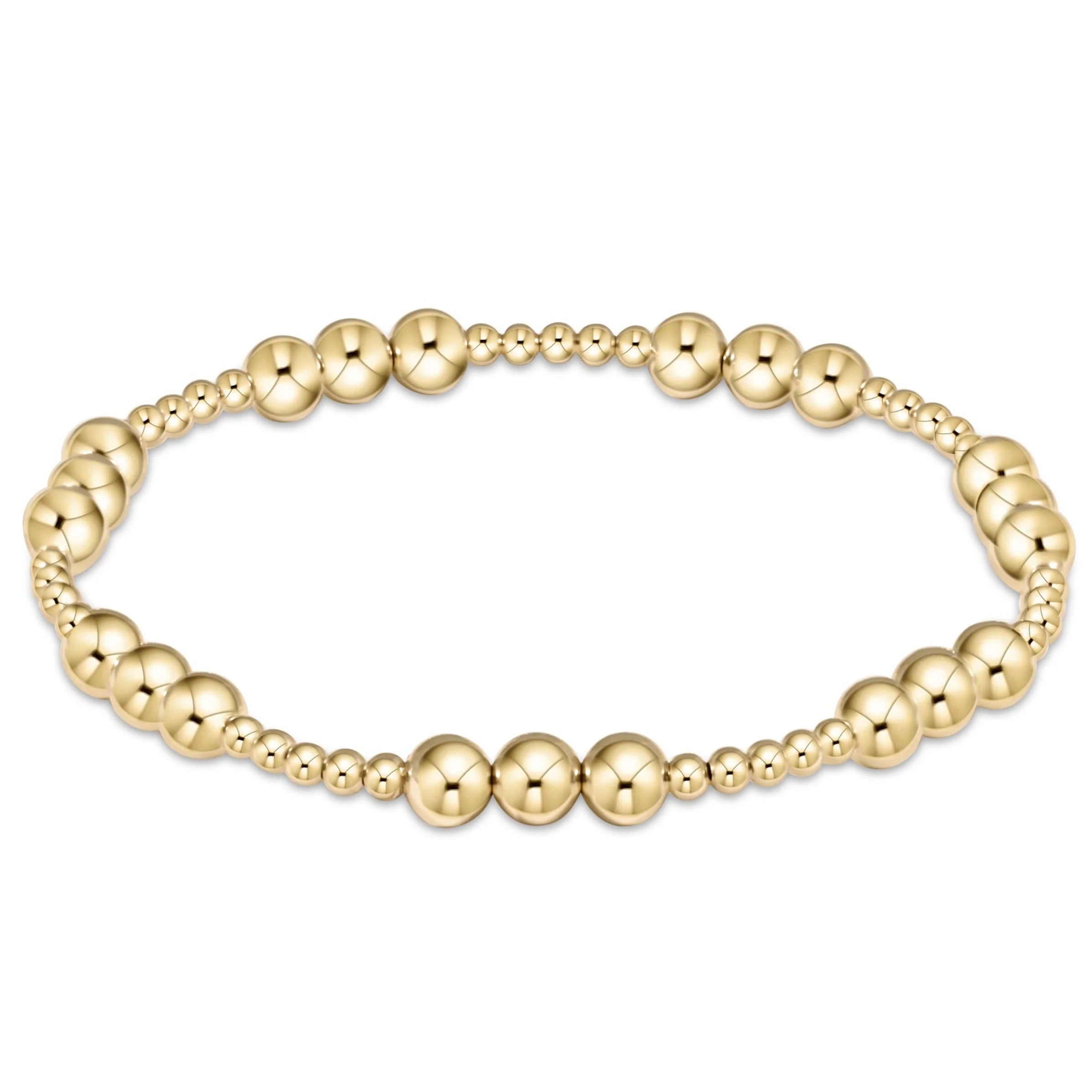E-Newton Mixed Size Gold Beaded Bracelet