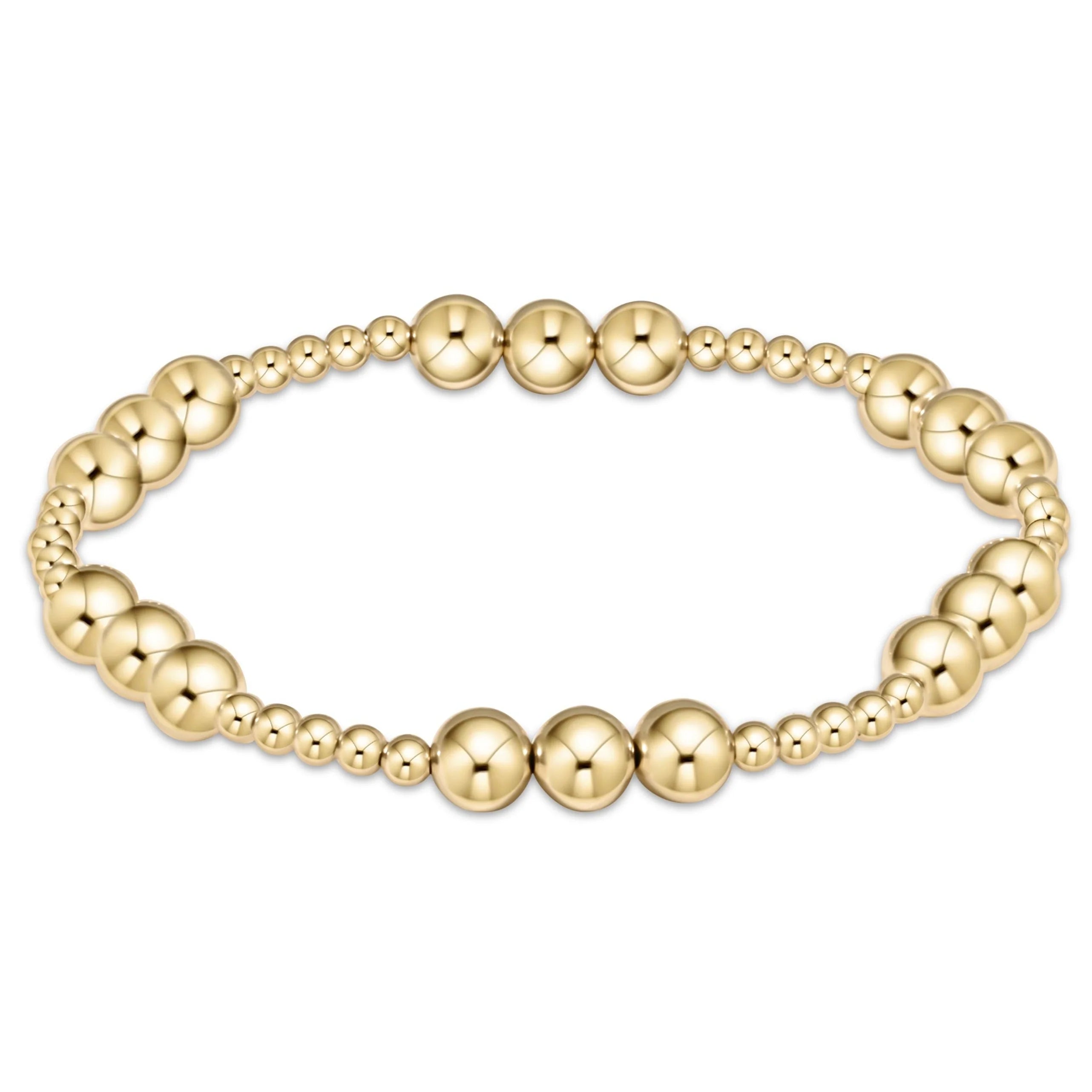 E-Newton Mixed Size Gold Beaded Bracelet