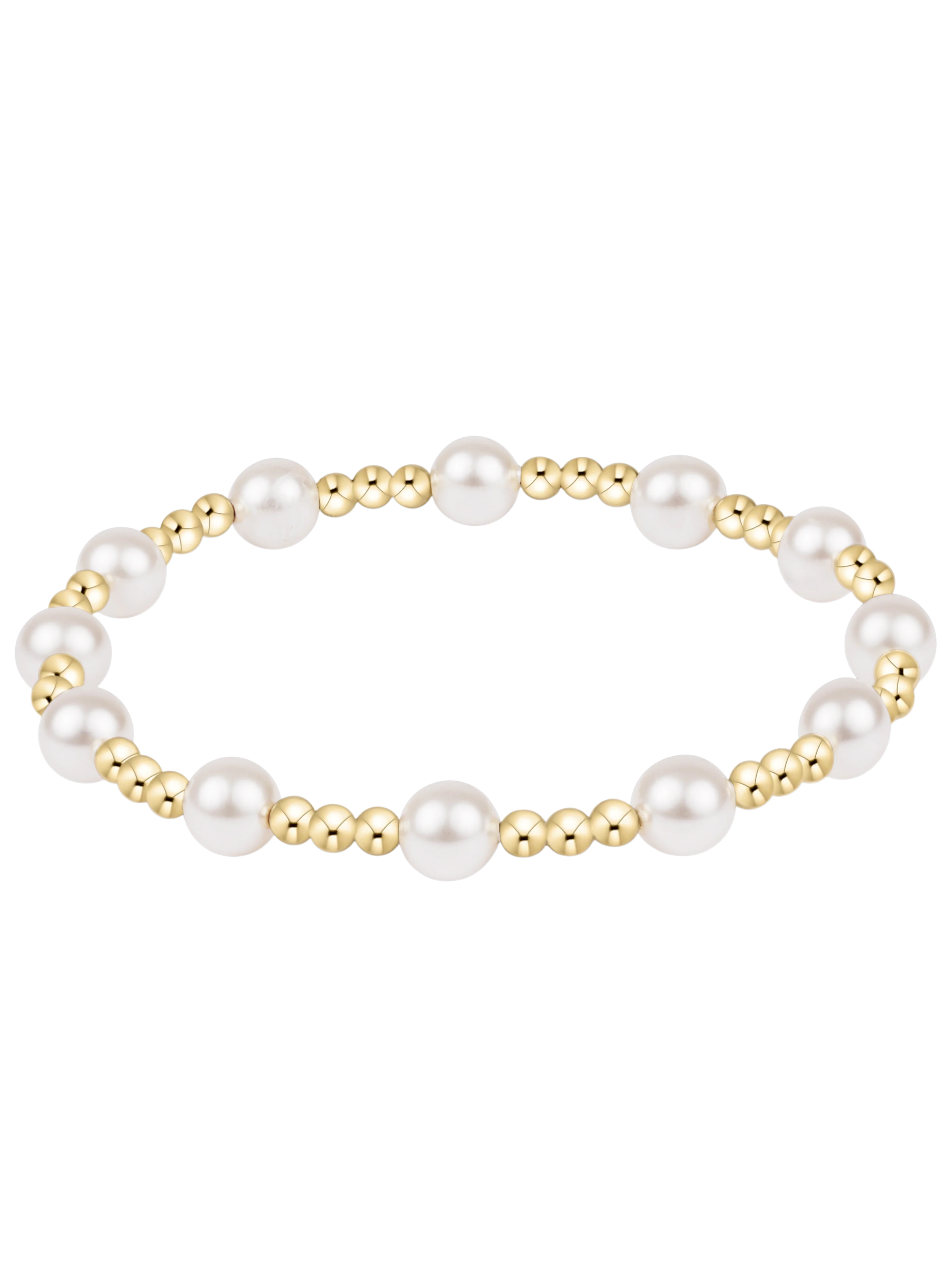 Extends Classic Sincerity Pearl Bead Bracelet, Gold (2 Sizes)