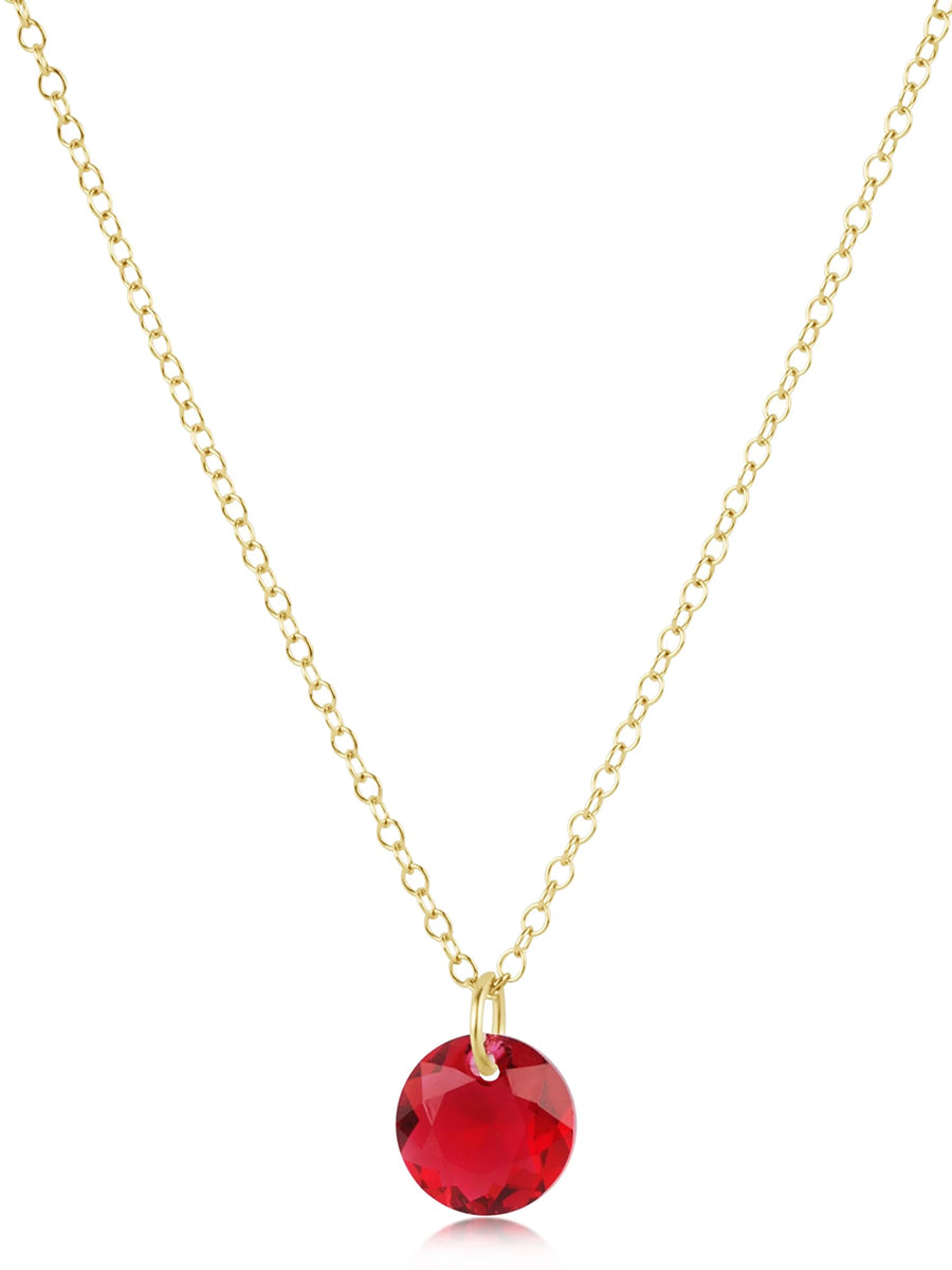 16" Gold Necklace -Small Reflection Charm (12 Colors)