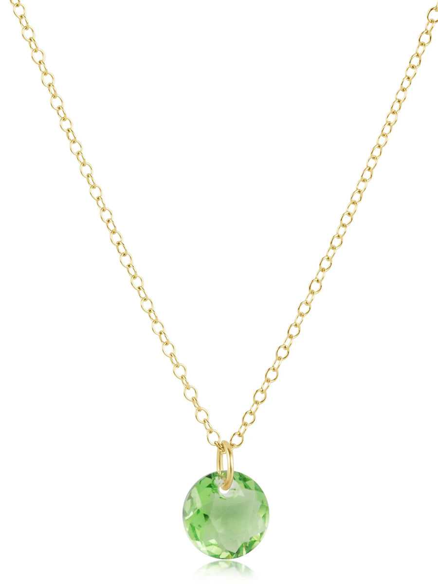 16" Gold Necklace -Small Reflection Charm (12 Colors)