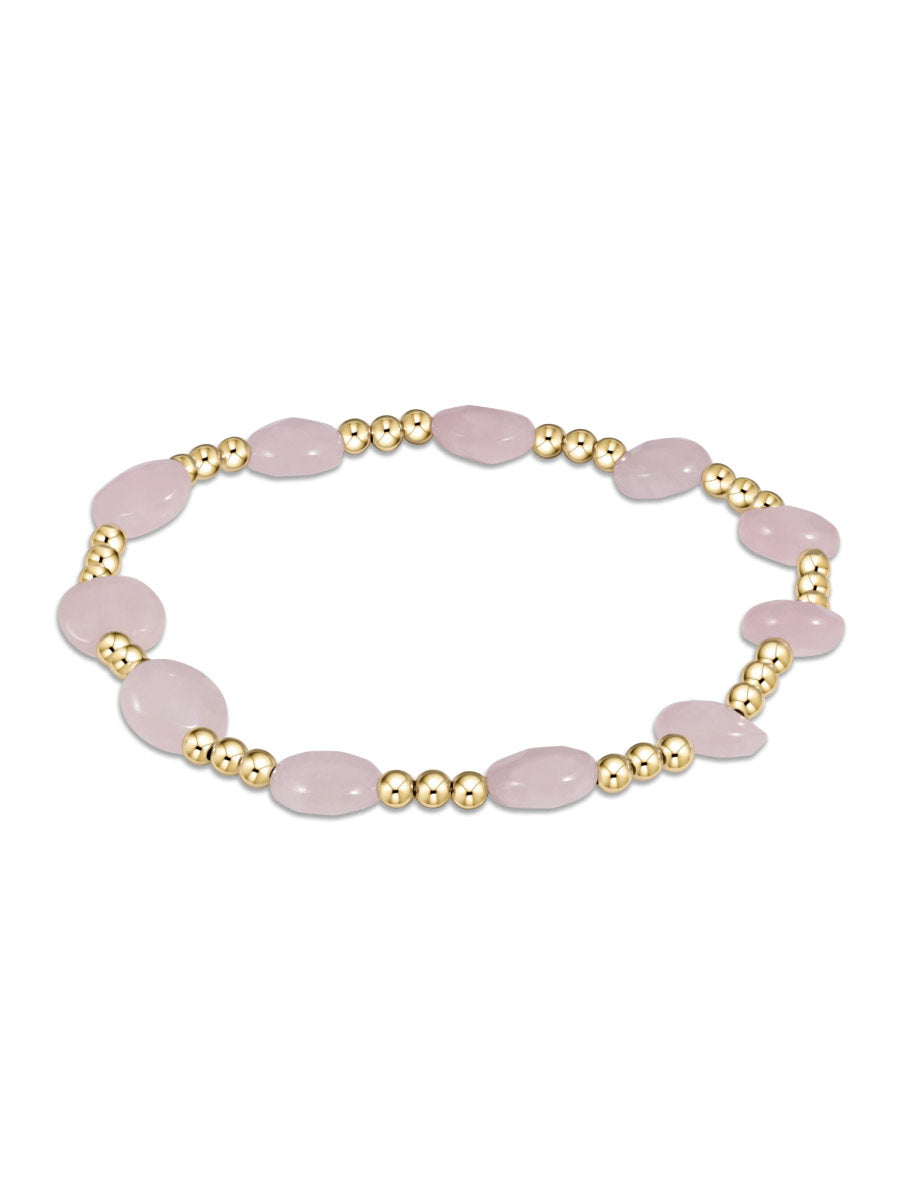 Gold and Rose Quartz Bead Bracelet
