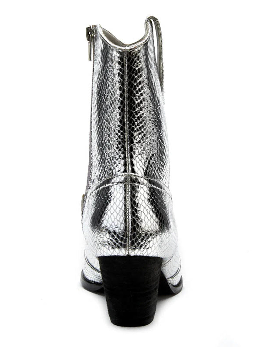 Bambi Silver Snake Boot