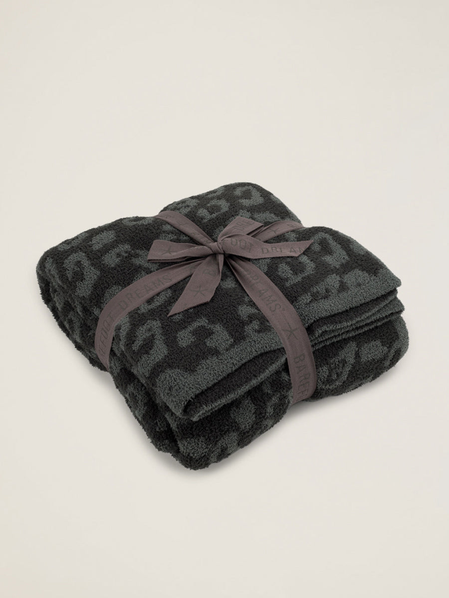 Graphite Leopard Print Throw