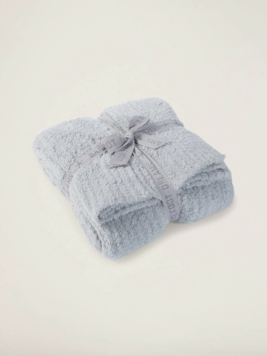 Ribbed Soft Blue Barefoot Dreams Blanket