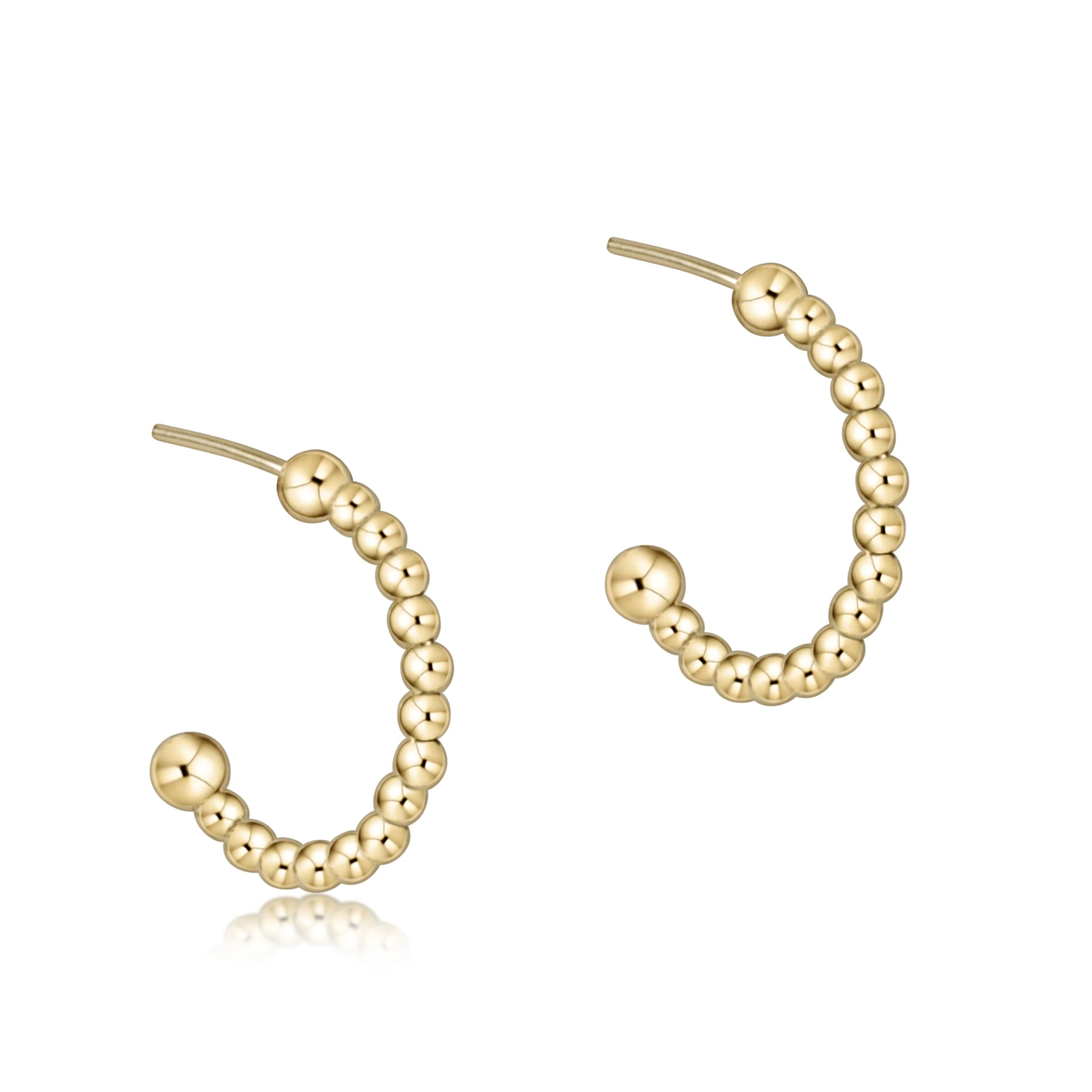 E-Newton 2mm Gold Beaded Hoops