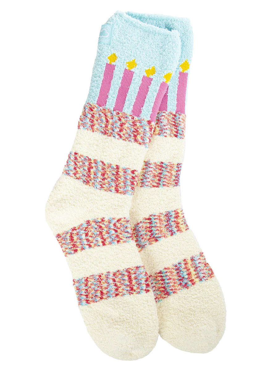 Birthday Cake Design Crew Socks