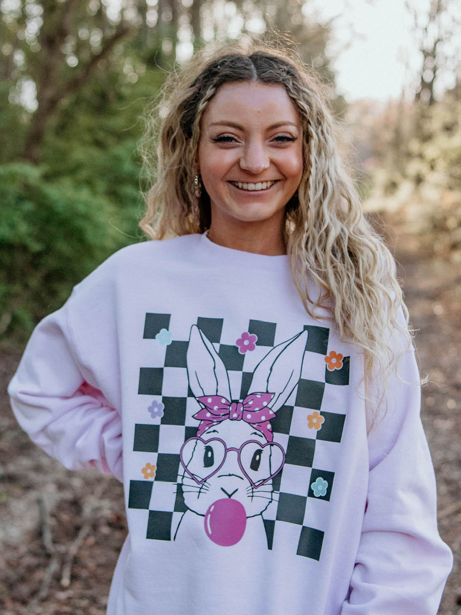 Bunny Bubble Adult Crew Sweatshirt