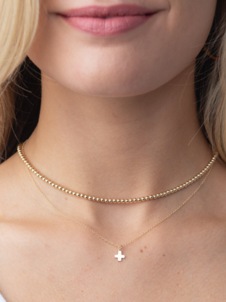 ENewton 3mm Gold Bead Choker