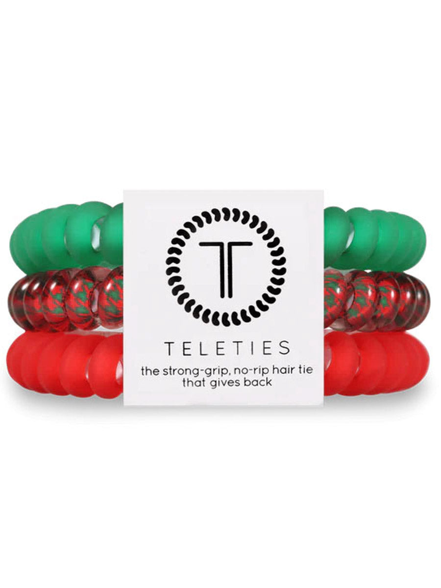 3-pack of Large Christmas Teletie Hair Ties