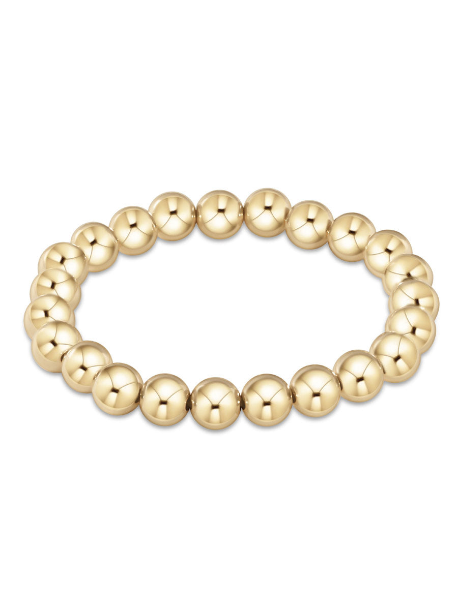 8mm Classic Gold Bead Bracelet
