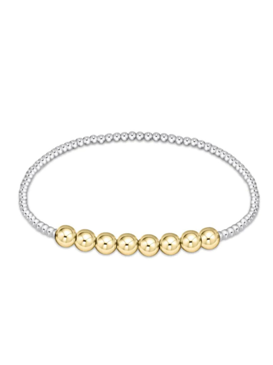 Classic Beaded Bliss Mixed Metal Bracelet (3 Sizes)