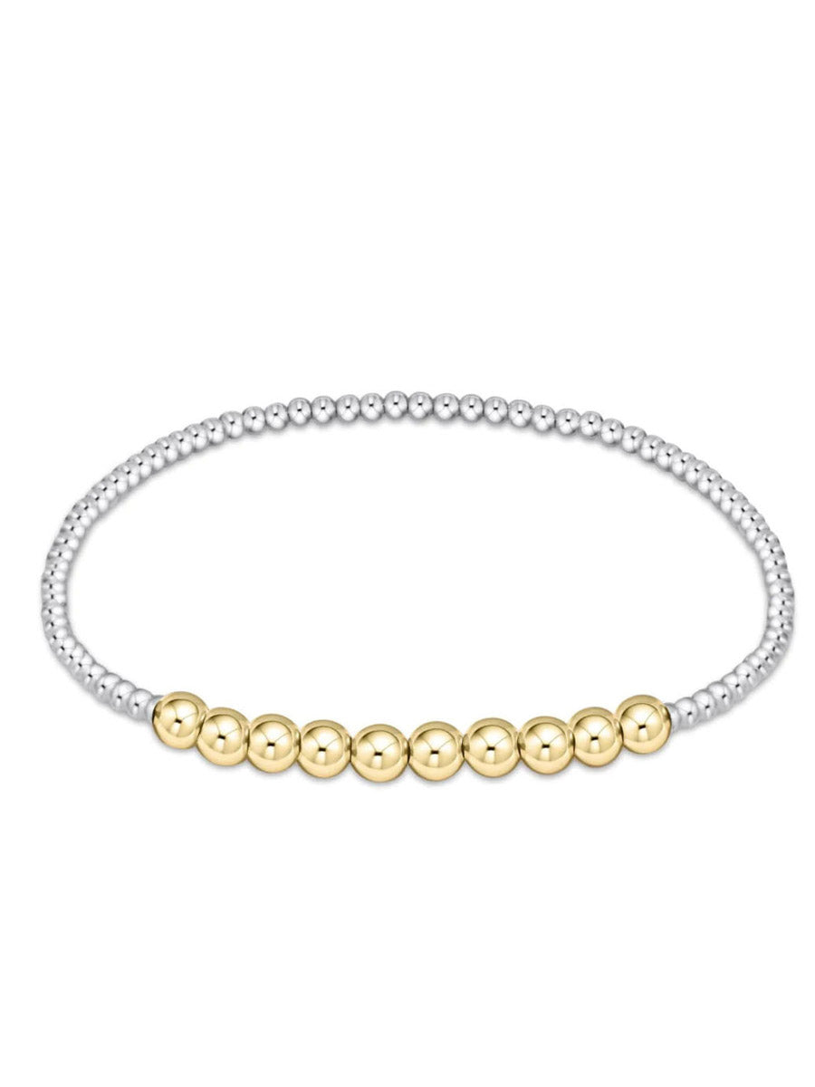 Classic Beaded Bliss Mixed Metal Bracelet (3 Sizes)