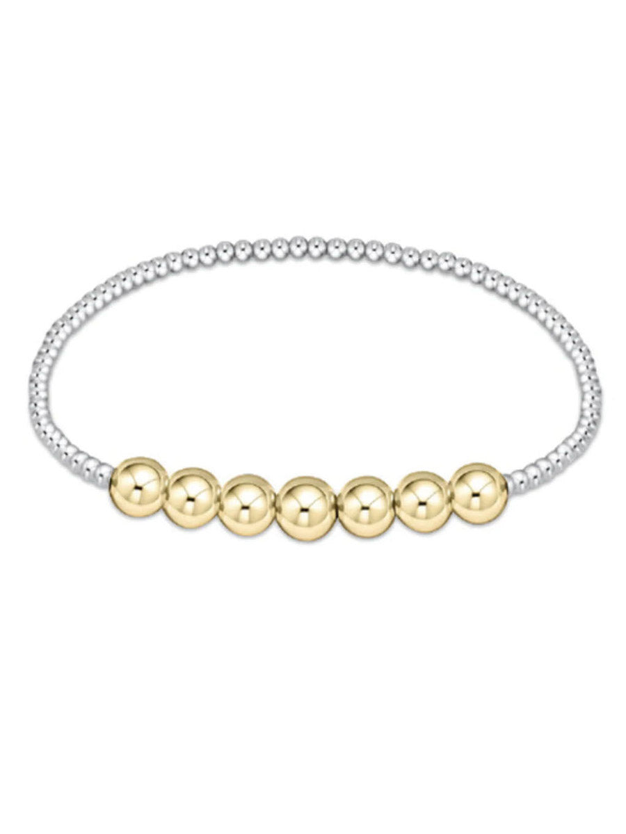 Classic Beaded Bliss Mixed Metal Bracelet (3 Sizes)