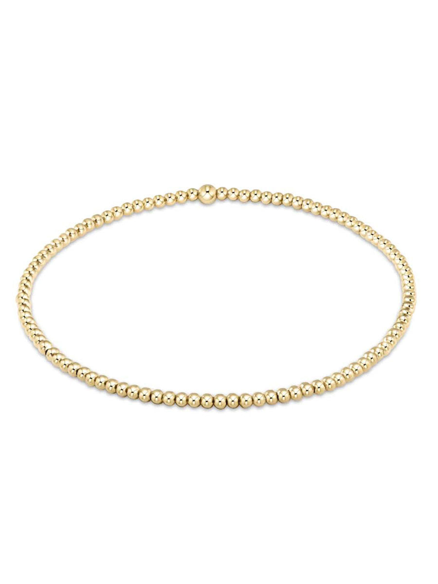 E-Newton Gold 2mm Bead Stretch Bracelet