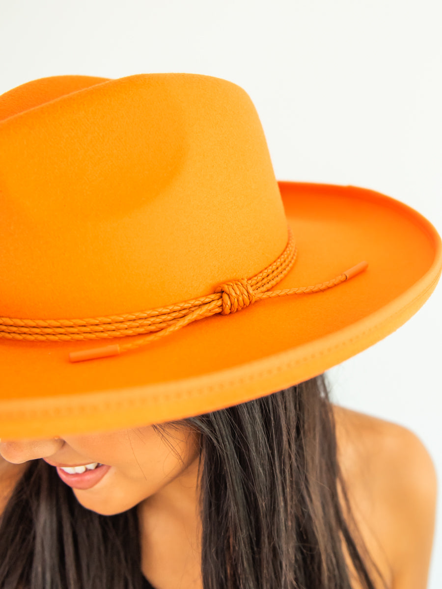 Orange Curl Brim Fedora