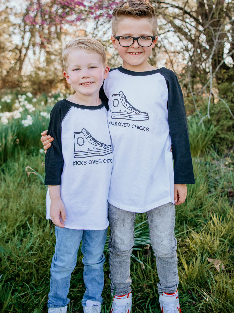 Kicks Over Chicks Raglan, Youth