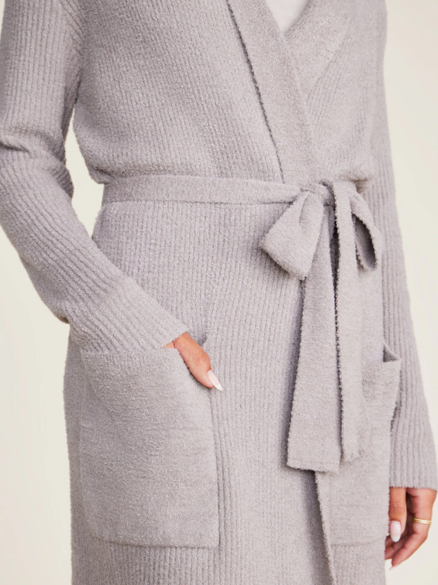 Barefoot Dreams Self-Tie Ribbed Robe Closeup of Pocket
