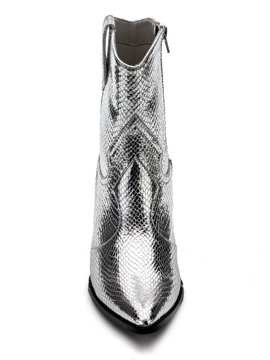 Bambi Silver Snake Boot