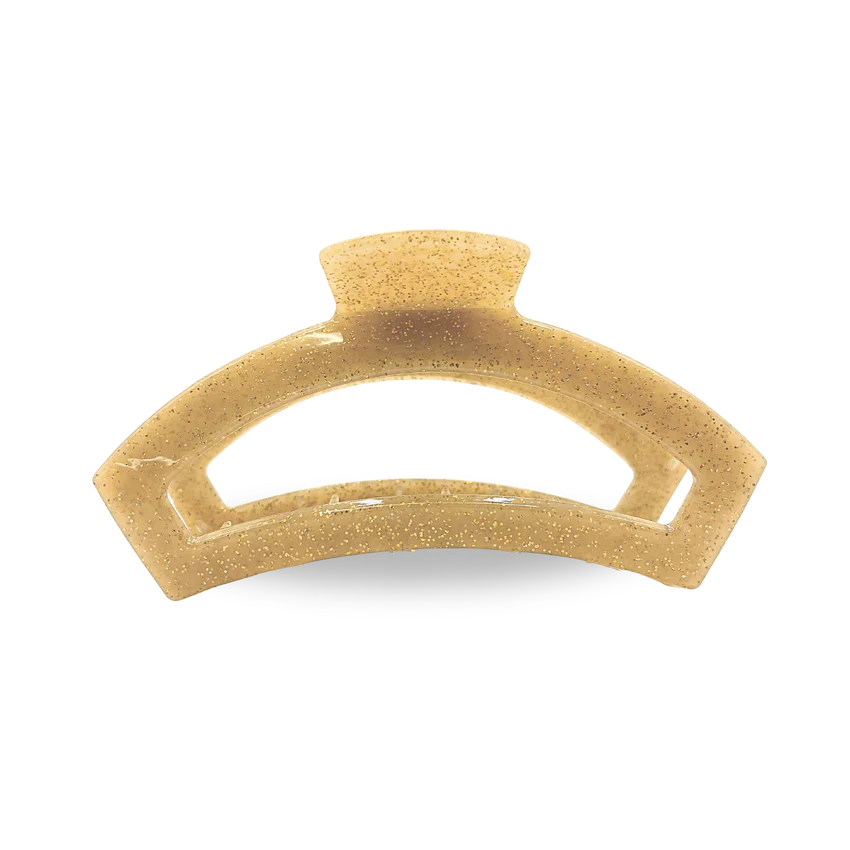 Large Gold Glitter Open Hair Claw