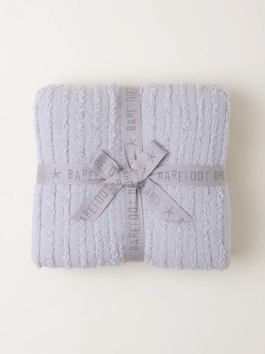 Barefoot Dreams Ribbed Blanket Folded with Ribbon