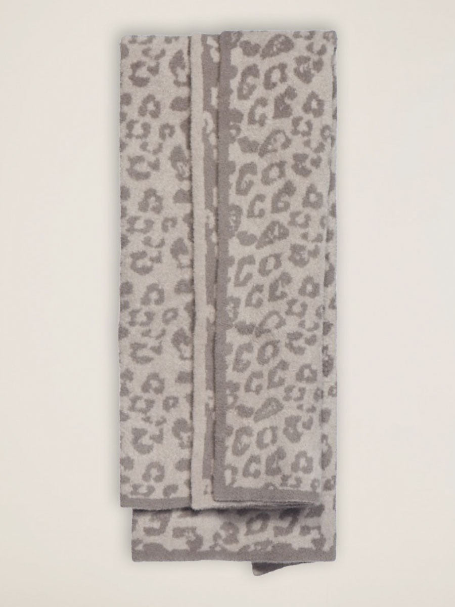 Grey Leopard Print CozyChic Throw