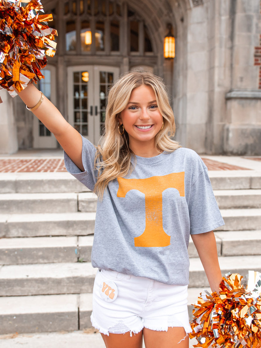 Orange Power T on Sport Grey Tee