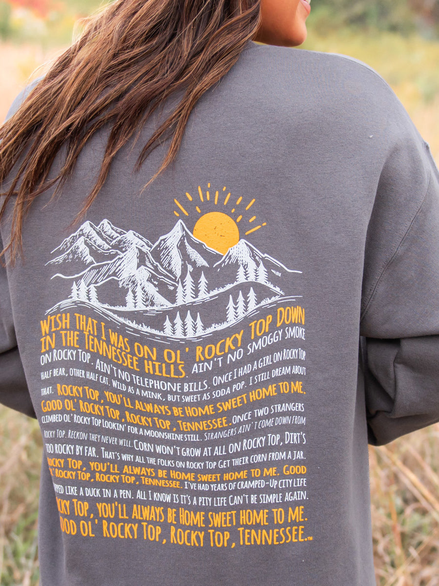 Rocky Top Lyrics Grey Sweatshirt
