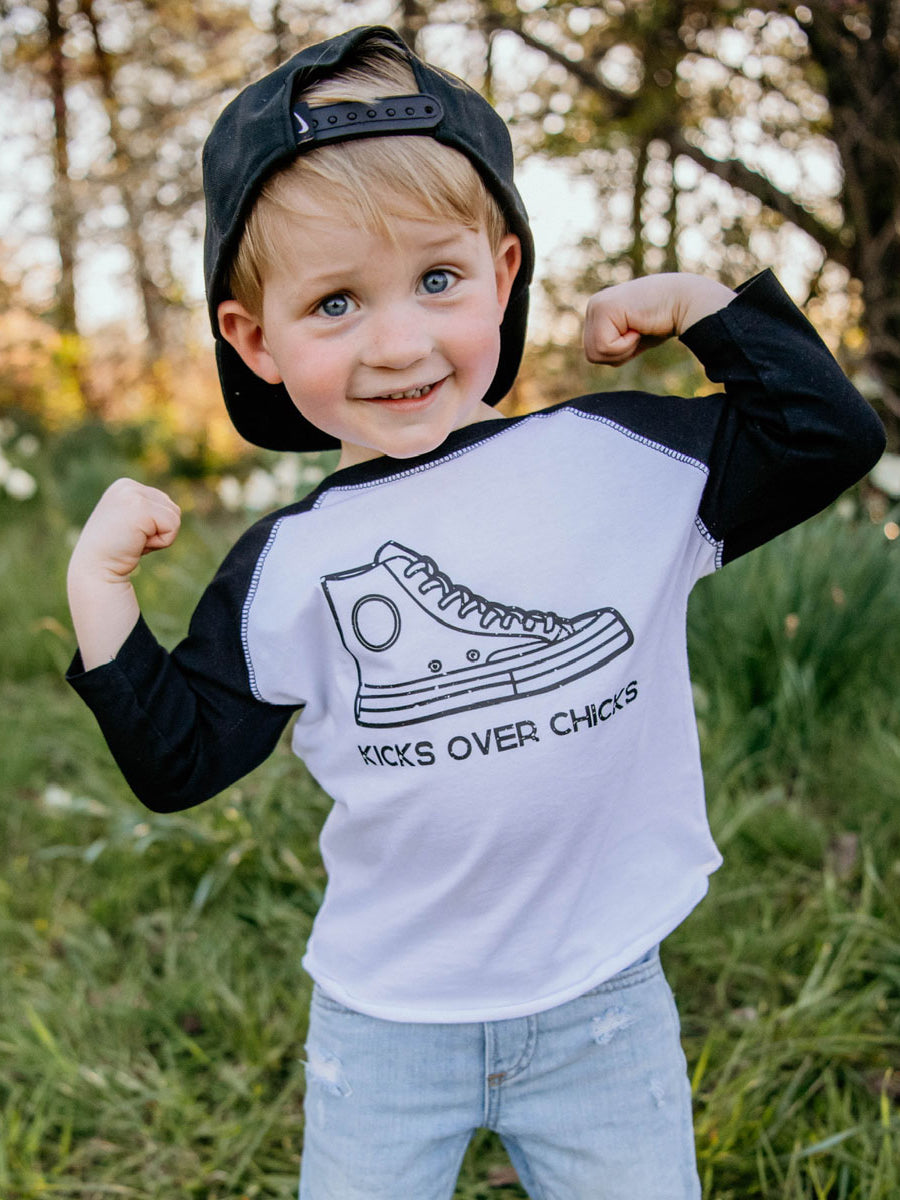 Kicks Over Chicks Raglan, Youth